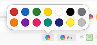 CamDeck 14-color quick palette popover for the lower-third bar and text color swatch buttons